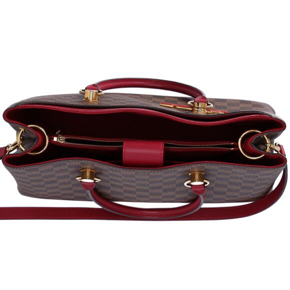 Louis Vuitton Riverside Damier Ebene Tote Bag N40052 Brown Pink - Picture 5 of 9